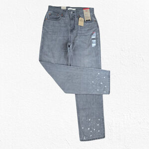 Levi's Low Pro Grey Bleach Splatter Happy Accident Mid Rise Loose Jeans Size 27